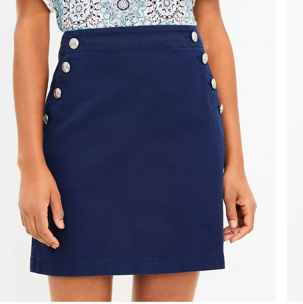 Loft admiral pocket skirt Navy blue sailor skirt